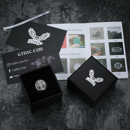 Tree of Life Signet Stainless Steel Viking Ring