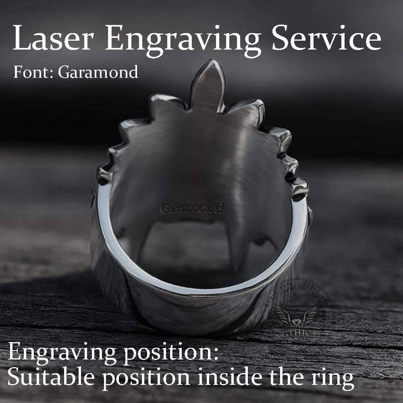 Tribal Chief Stainless Steel Skull Ring