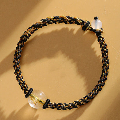 Handmade Red Agate Amethyst Calm Braided Bracelet