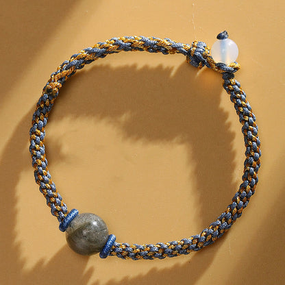 Handmade Red Agate Amethyst Calm Braided Bracelet