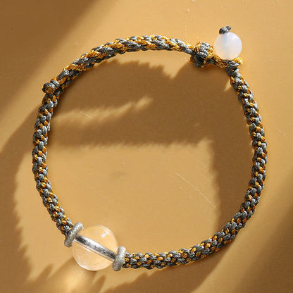 Handmade Red Agate Amethyst Calm Braided Bracelet