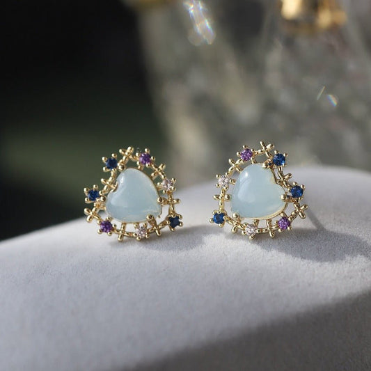 [] Chloe Heart Stud Earrings