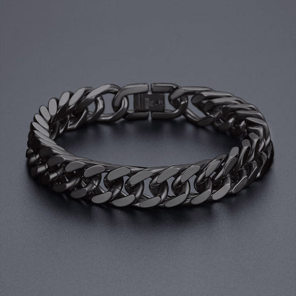 Cuban Link Chain Bracelets Set for Couple, 8/12mm Width