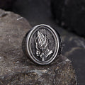 Hip Hop Praying Hands Cross Stainless Steel Ring