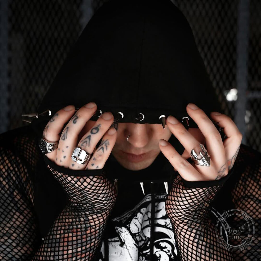 Hollow Cross Stainless Steel Ring