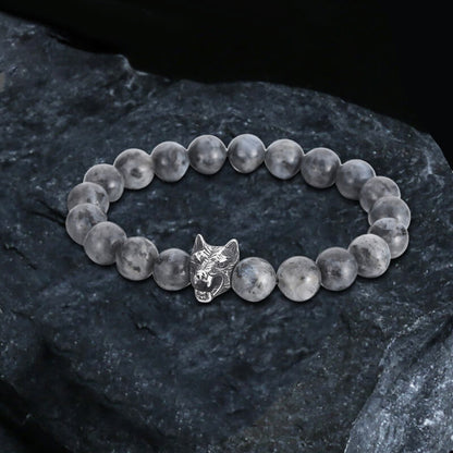 Howling Wolf Turquoise Bead Bracelet