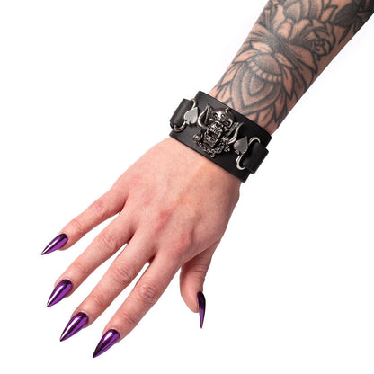 Motorhead Warpig Leather Wrist Strap Bracelet by Alchemy Gothic