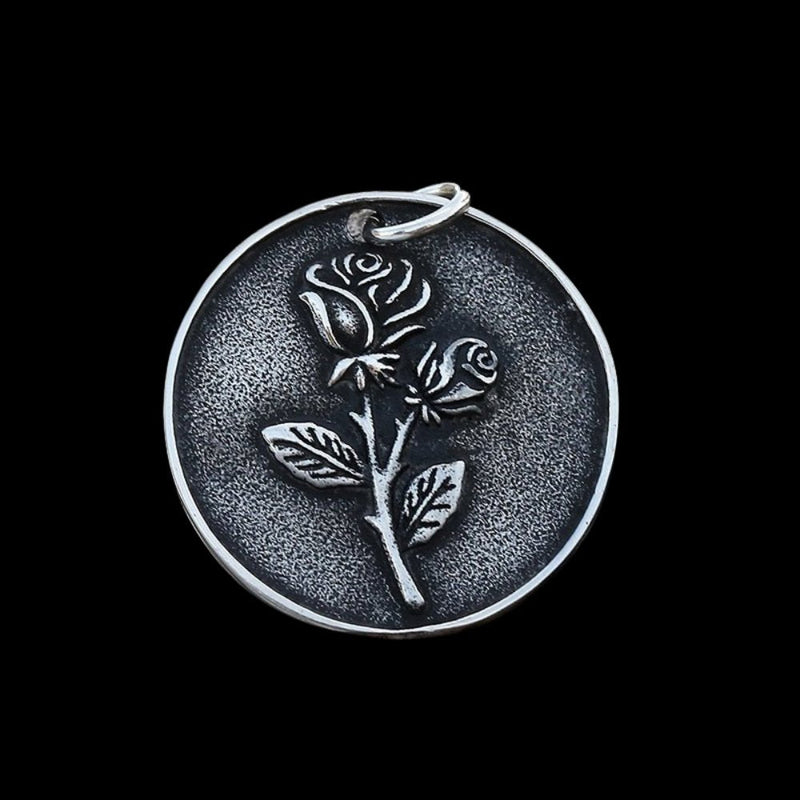 I Love You Rose Circle Pendant