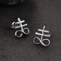 Satanic Leviathan Cross Stud Earrings for