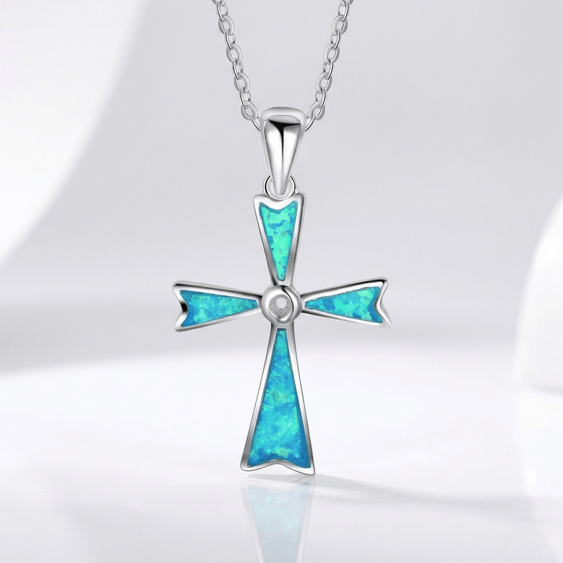 Tiffany Blue Cross Pendant Necklace