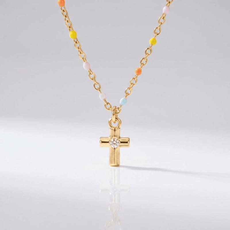 Warm Colors Cross Necklace