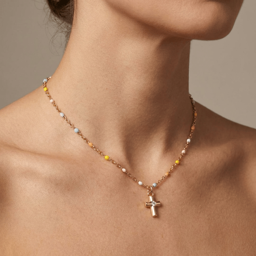 Warm Colors Cross Necklace