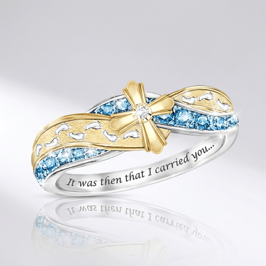 Handmade Detailed Zircon & Silver Mom Ring