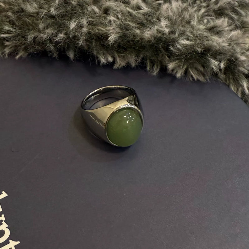 Aleiyah Sleek Oval Stone Ring