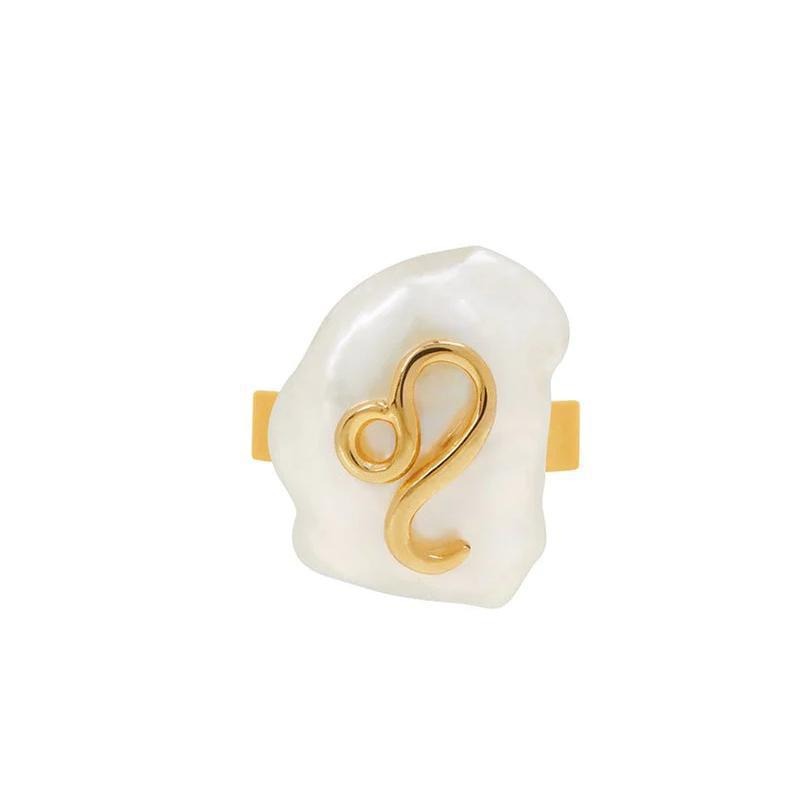 Zodiac Sign Pearl Adjustable Ring
