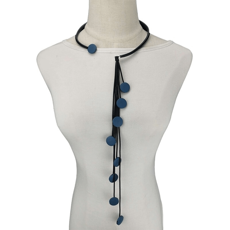 Interesting Tassel Long Rubber Necklaces / Handmade Original Wood Female Accessories