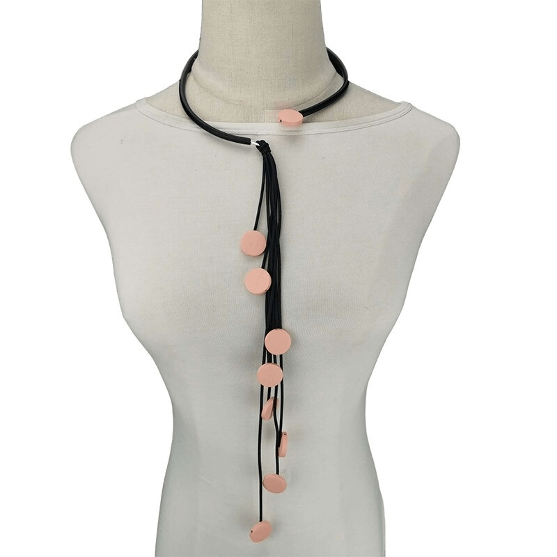 Interesting Tassel Long Rubber Necklaces / Handmade Original Wood Female Accessories