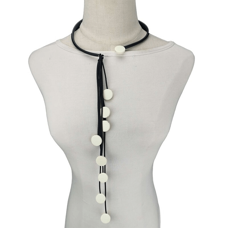 Interesting Tassel Long Rubber Necklaces / Handmade Original Wood Female Accessories
