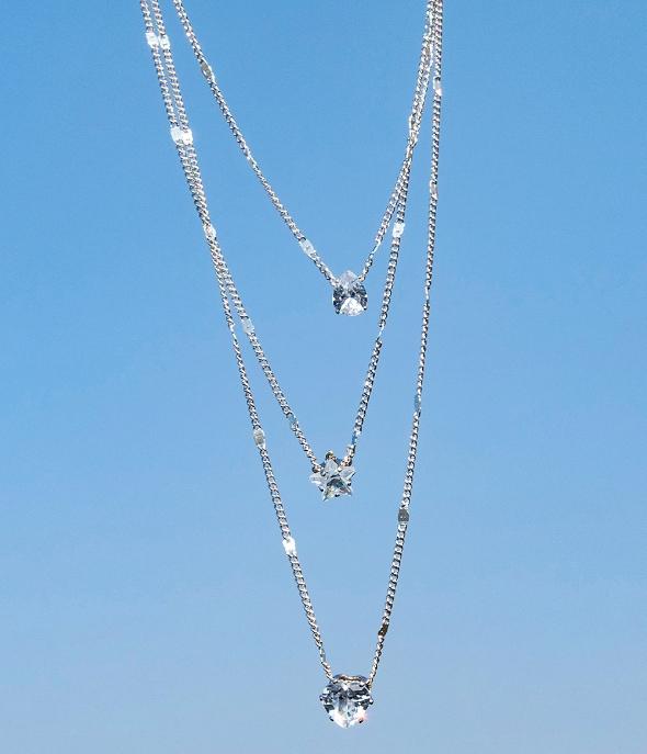 Multi-layered Five-pointed Star Heart Drop Necklace