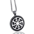Kolovrat Pagan Stainless Steel Pendant / Slavic Symbol of the Sun / Unique Metal Jewelry