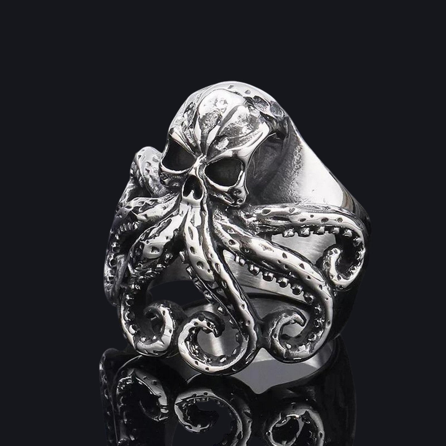 Kraken Octopus Skull Ring