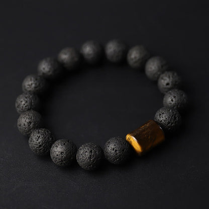 Lava Rock & Tiger Eye Healing Bracelet 18cm for Balance