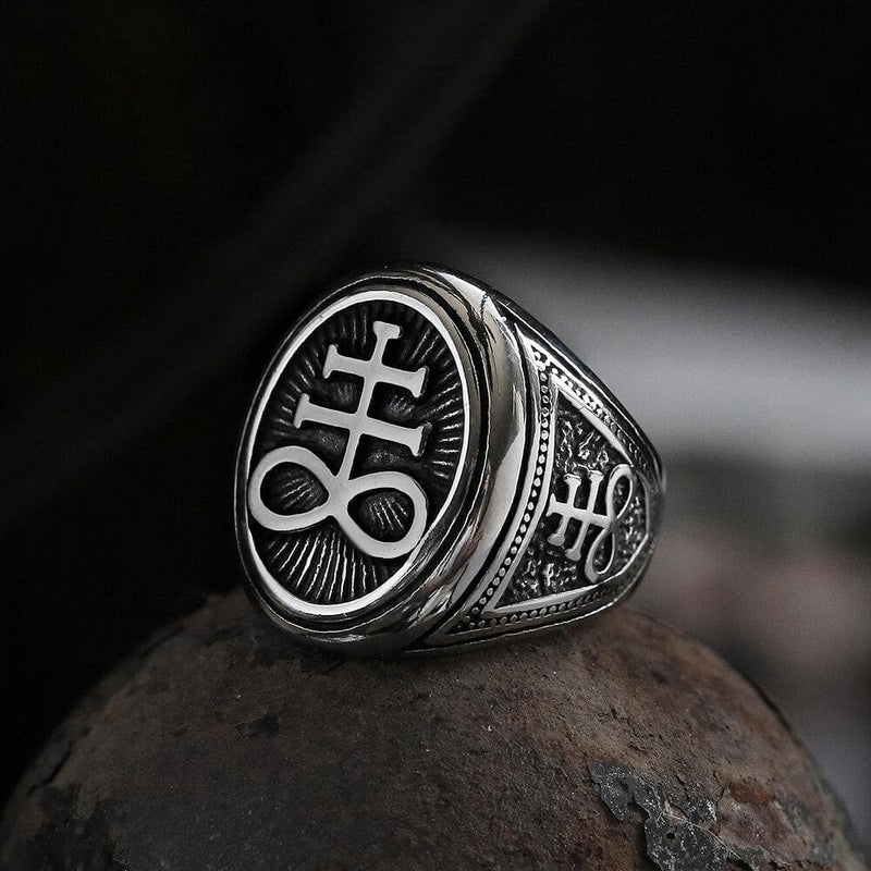 Leviathan Cross Stainless Steel Ring
