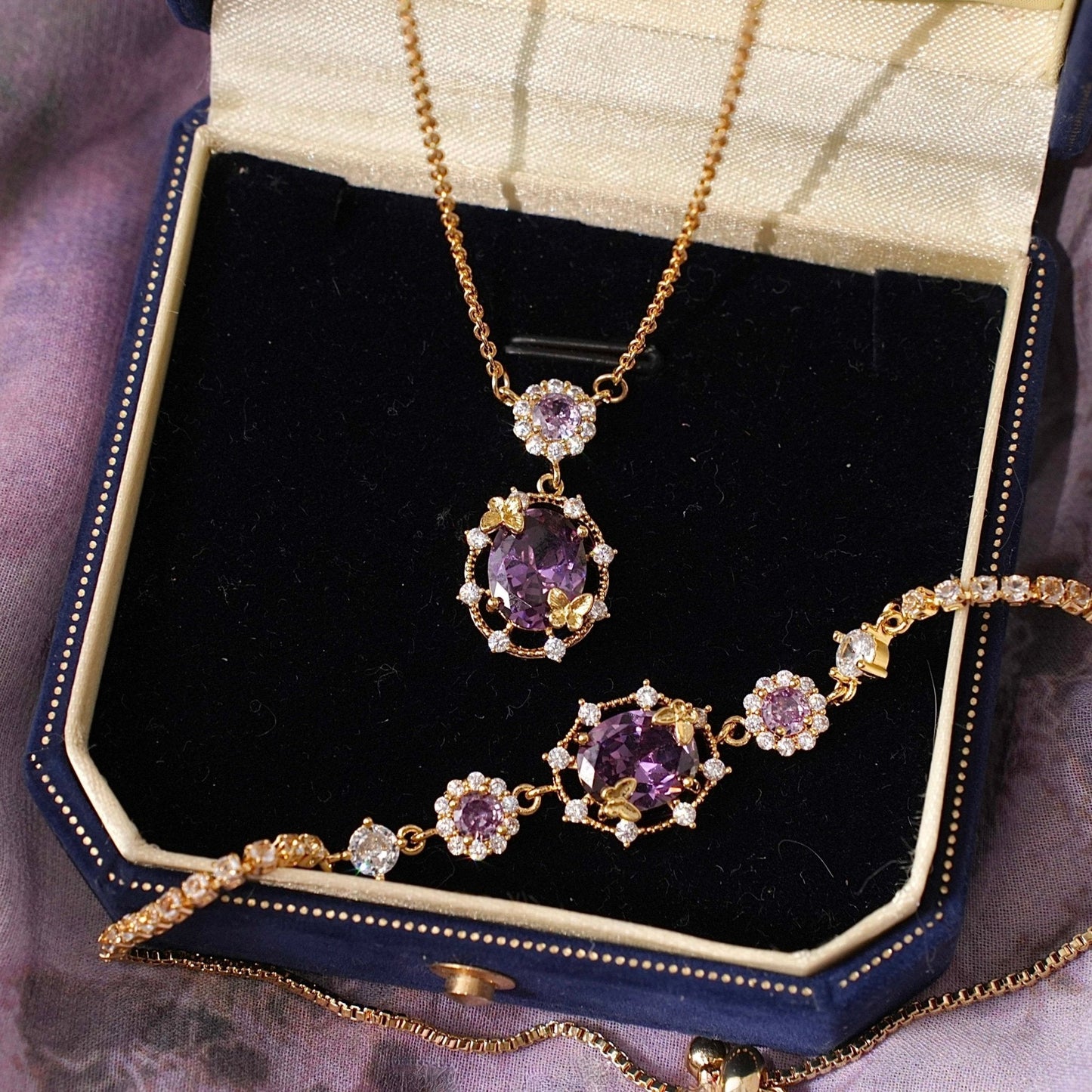 Lilac Butterfly Bracelet