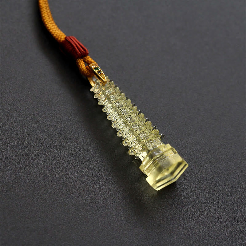 Liuli Ancient Pagoda Spiritual Necklace for Wisdom