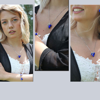 Love Heart Birthstone Healing Energy Necklace Pendant