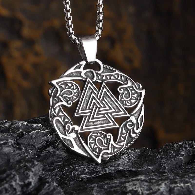 Odin's Embrace: the Sacred Valknut Amulet Necklace