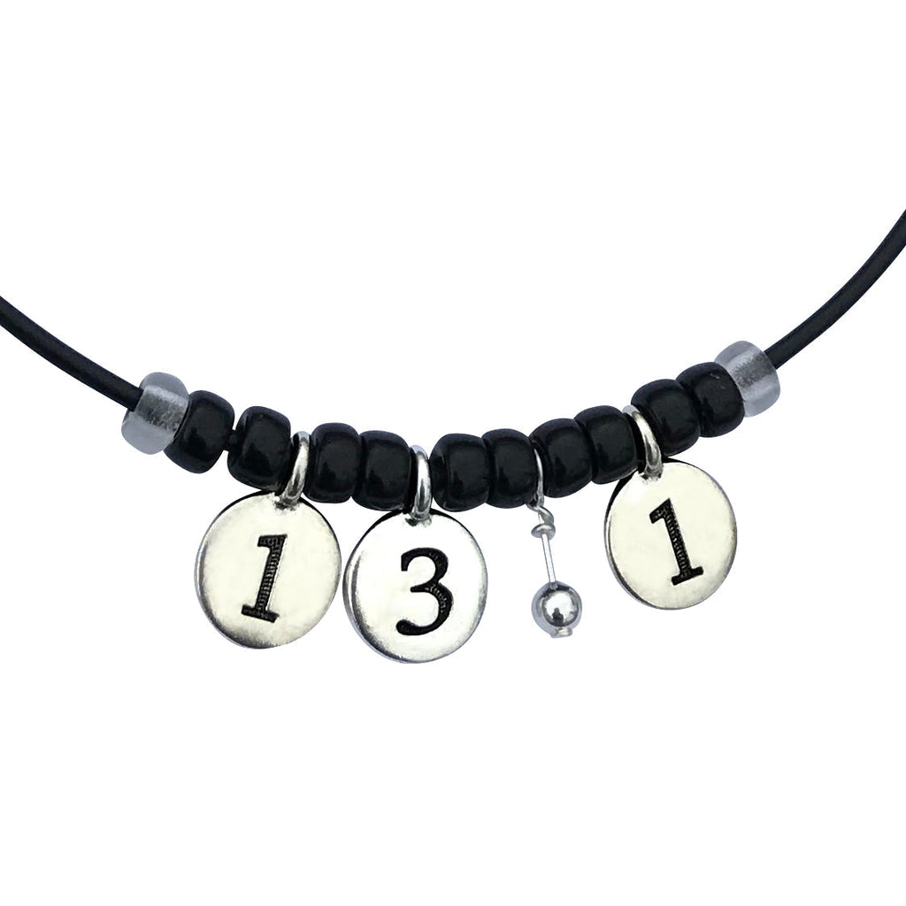 Dragonweave Half Marathon Necklace Silver Plated 13.1 Black Leather Handmade Marathon Necklace