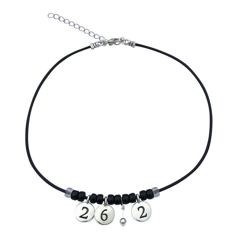 Dragonweave Marathon Necklace Silver Plated 26.2 Black Leather Handmade Marathon Necklace