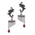 Marie Antoinette Red Crystal Guillotine Earrings by Alchemy Gothic