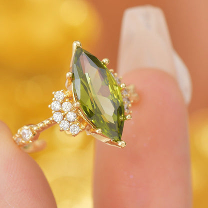 Marquise Peridot Ring