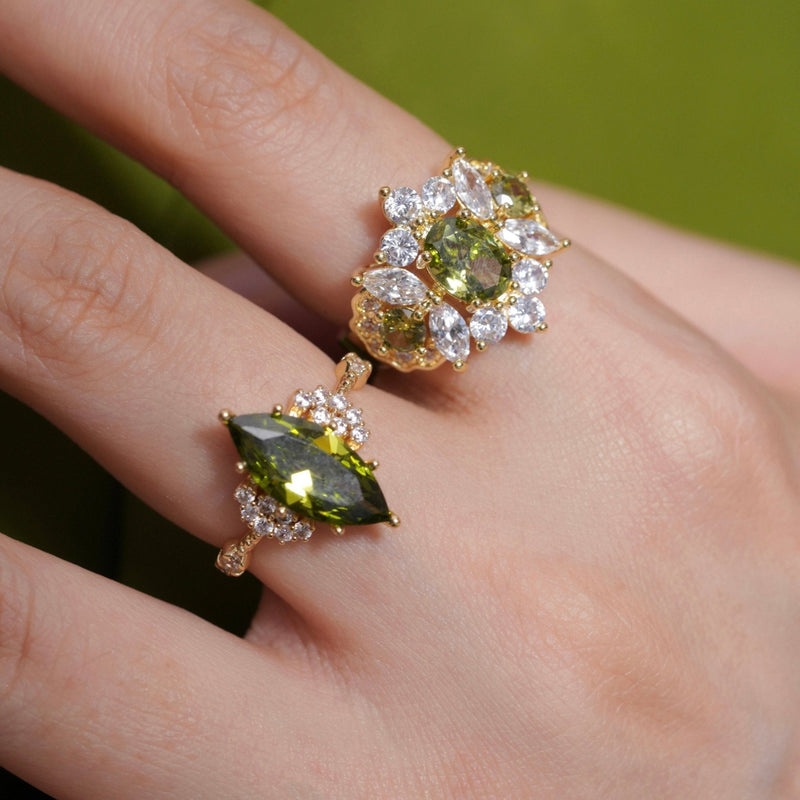 Marquise Peridot Ring