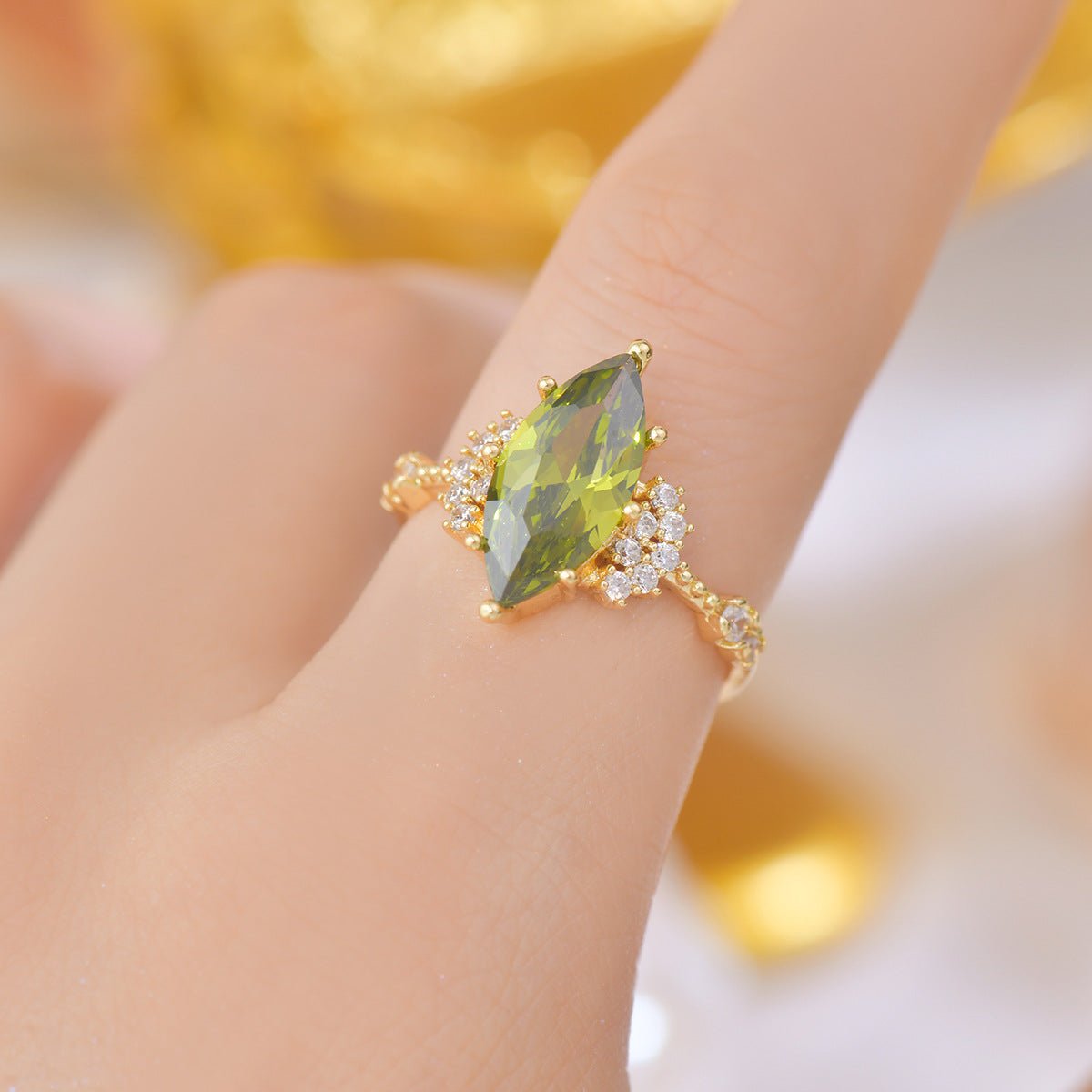 Marquise Peridot Ring