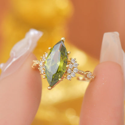 Marquise Peridot Ring