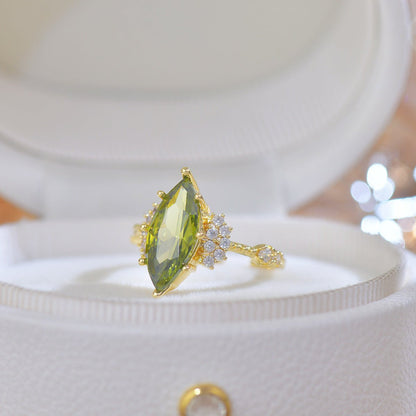 Marquise Peridot Ring