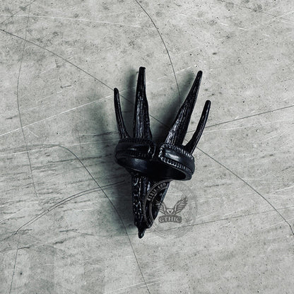 Mecha Swallow Alloy Adjustable Gothic Ring