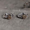 Metal Rose and Thorns Sterling Silver Hoop Earrings