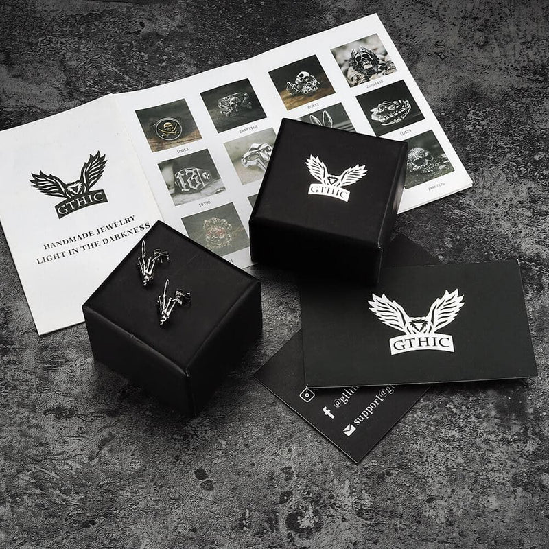 Middle Finger Ghost Hand Stainless Steel Ear Stud