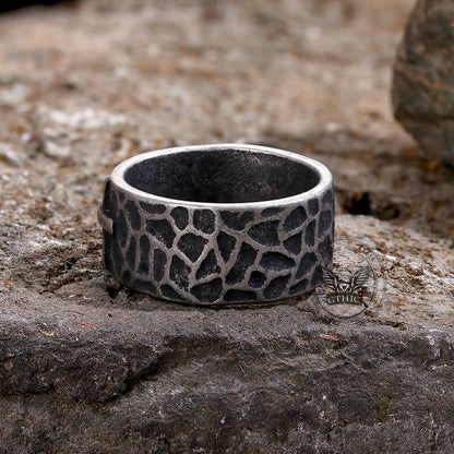 Minimalist Retro Texture Cross Stainless Steel Ring