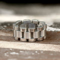 Minimalist Watch Chain Design Stainless Steel Ring