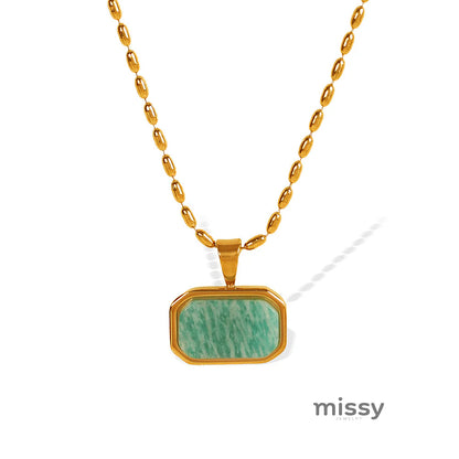 Amalie Amazonite Gold Necklace