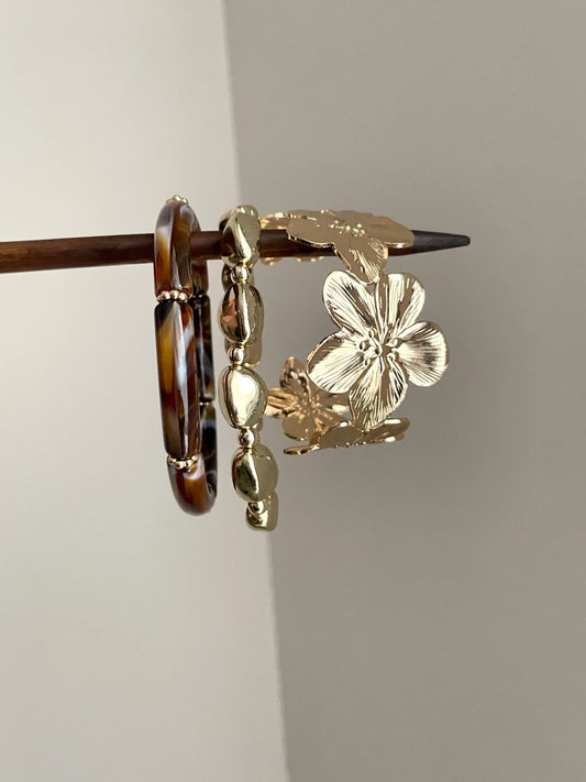 Amber Flower Charm Bracelet