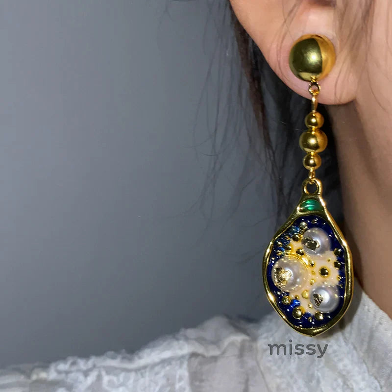 Dream Blue Chinoiserie Earrings