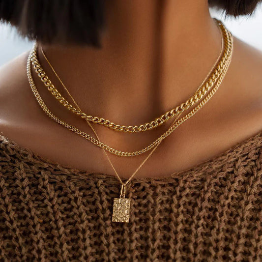 Jamira Gold Layered Square Necklace