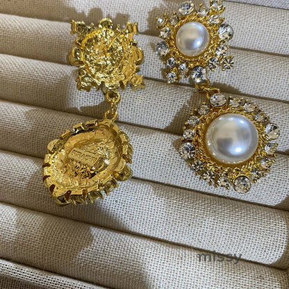 Jemimah Pearl Diamond Drop Earrings