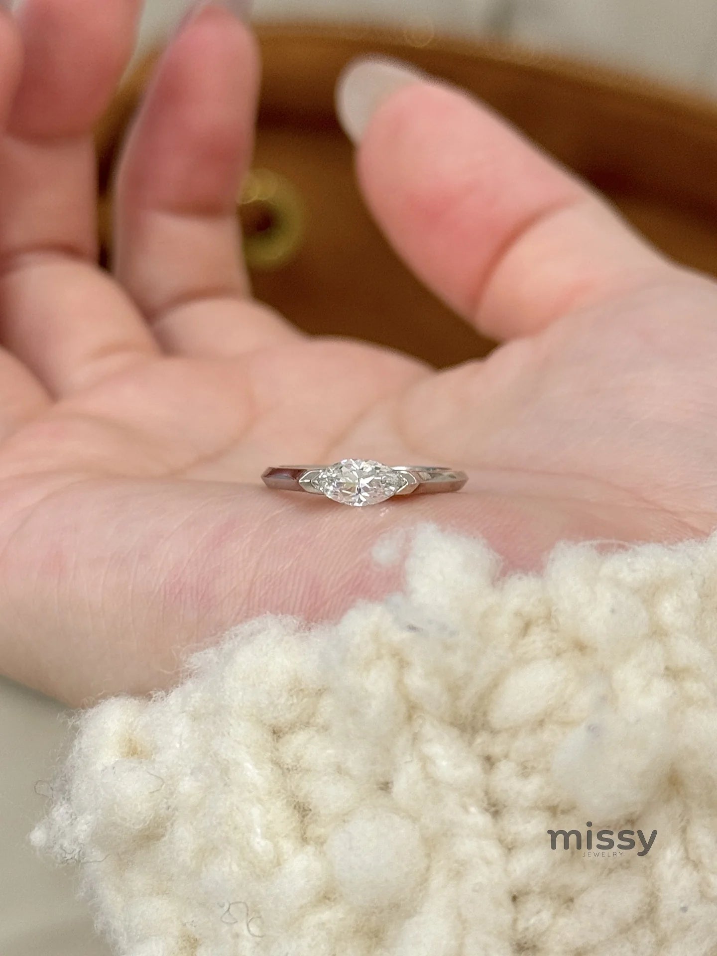 Leilanie Zircon Marquise Ring